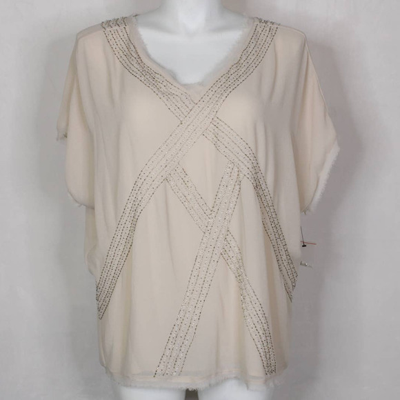 NWT Accuracy Blush Poncho with Beading - Picture 1 of 10